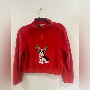 Red Pullover with Dog Embroidery size XL girls